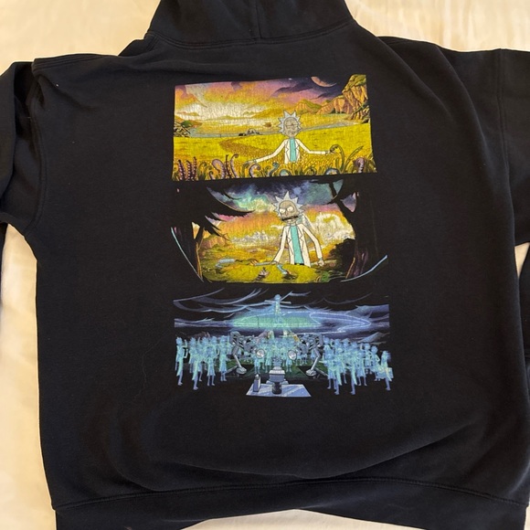 Rick and Morty, black hoodie sweatshirt, cartoon extra large pullover c - Picture 3 of 10